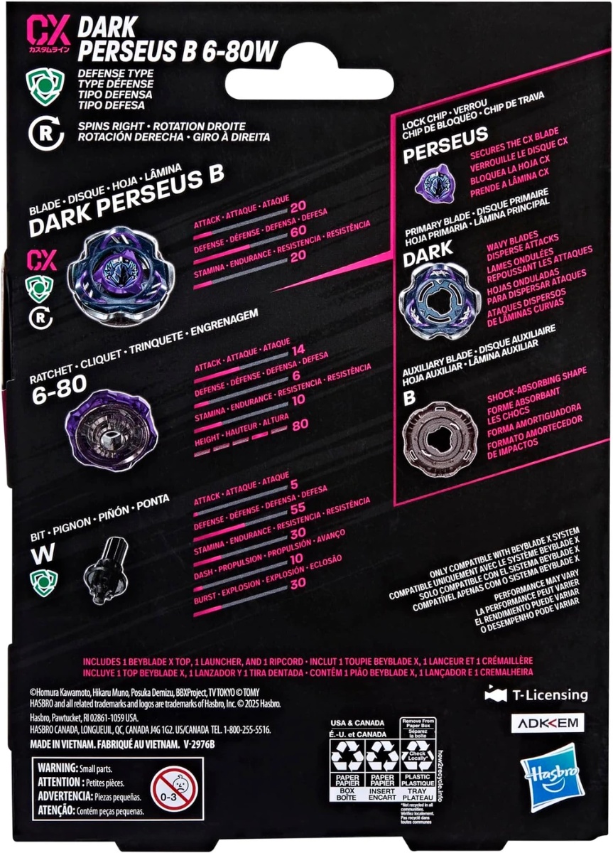 Beyblade CX Perseus Dark B6-80W (New In Box) thumbnail 3